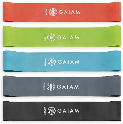 Picture of Gaiam Restore Mini Resistance Loop Bands - 5 Pack Booty Bands with 5 Resistance Levels - Loop Resistance Bands for Exercise and Rehab - Includes Guide and Carry Bag