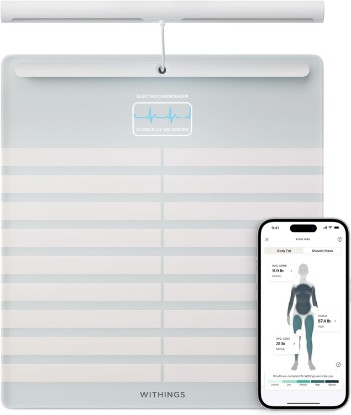 Picture of Withings Body Scan - Smart Scale with Segmental Body Composition Analysis, Weighing Scales Body Weight & Vascular Age, Visceral Fat, Heart Rate, iOS/Android
