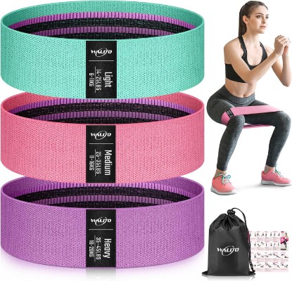 Picture of Fabric Resistance Bands for Working Out, Exercise Bands for Glutes and Legs | Workout Band for Women and Men, Elastic Booty Band Set for Squats, Hip, Thigh, Yoga, Pilates, Rehab, Fitness and Home Workout