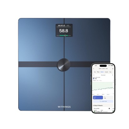 Picture of Withings Body Smart - Digital Smart Scale for Body Weight, Weight Scale for Visceral Fat, Mucle & Fat Mass Heart Rate, Android & iOS comaptible