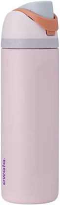Picture of Owala FreeSip Insulated Stainless Steel Water Bottle with Straw and Carry Handle, 24 Ounce, Sugar Spice Pink