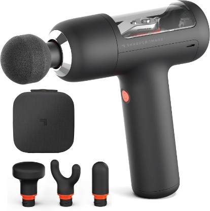 Picture of Sharper Image Powerboost Circuit Premium Deep Tissue Percussion Massage Gun | Quiet Handheld Massager, Back Shoulders & Full Body Muscle Recovery & Pain Relief, Trigger Point, Travel Case, Gift for Men