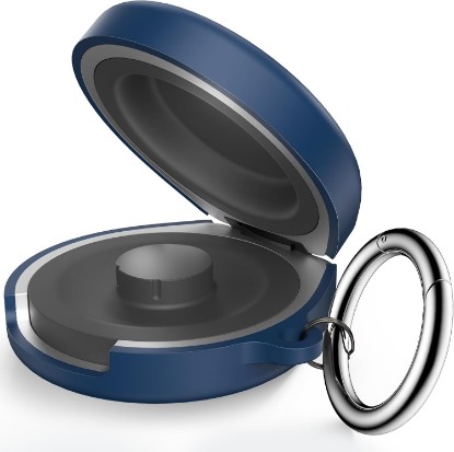 Picture of YWXTW Silicone Case for Oura Ring 4 Charging Case, Ultra-Thin Protective Cover with Keychain, Shockproof Dustproof Skin, Easy to Carry (Official Charger NOT Included) (Blue)