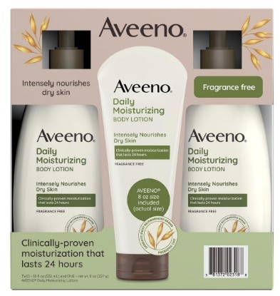 Picture of Aveeno Daily Moisturizing Body Lotion (18 fl. oz., 2 pk. + 8 oz. Tube)