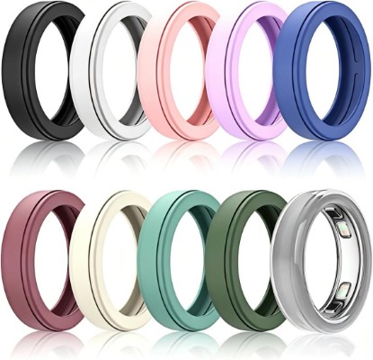 Picture of (10 Pack) for OURA Ring 5 Silicone Ring Protector,BOVUGAC Ultra-Thin for Ring5 Smart Ring Sleeve(Size:10~13)-Multi-Colored