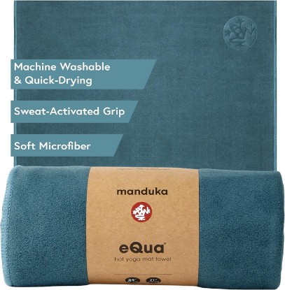 Picture of Manduka eQua Hot Yoga Mat Towel - 71" | Rapid Moisture Activated Grip | Ultra Soft Microfiber | Quick Dry | Lightweight, Travel Friendly Mat Layer | 71 x 24 inches | Sage Solid