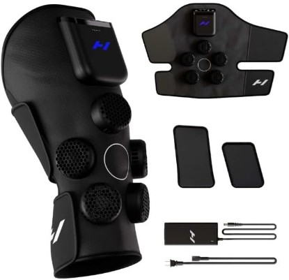 Picture of Hyperice X2 Knee Advanced Heat and Cold Contrast Recovery Therapy Device | Help with Pain and Inflammation | Increased Range of Motion | FSA-HSA Eligible | 5 Levels of Compression | 2 Extenders | TSA