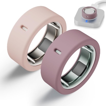 Picture of Protector Compatible for Oura Ring 4/Gen4 Ceramic/Gen3 Cover,Scratch-proof | Silicone Durable Snug Anti-Scratch Elastic Ring Sleeve Case Woking Out Gym Sleep for Women Men-Pink+Violet-S for 4/5/6/7