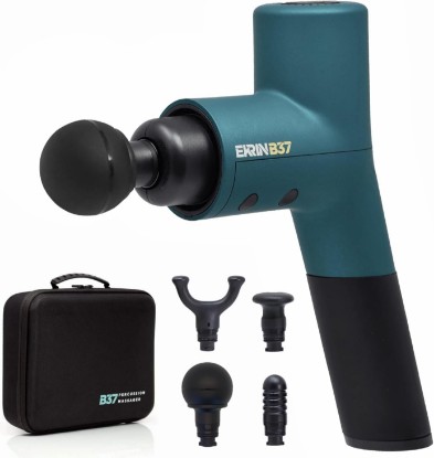 Picture of Ekrin Athletics B37v2 Massage Gun - Deep Tissue Massage with High-Powered Brushless Motor - Ergonomic Back Massager for Pain Relief - 5 Speeds, 4 Attachments - Ultra Quiet Hand-Held Massager