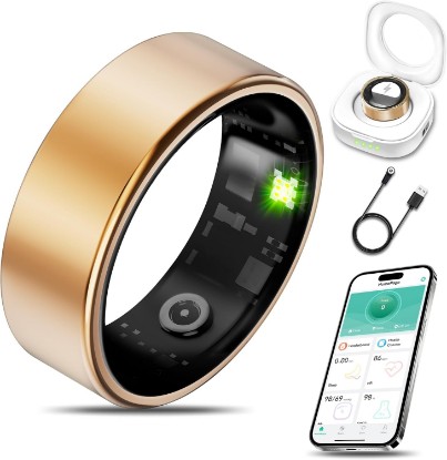 Picture of Smart Health Ring Fitness Tracker for Men Women, Sleep, Stress & Activity Monitoring, IP68 Waterproof, Long Lasting Battery, No Subscription Fees, Compatible with iOS & Android, Rose Gold 8