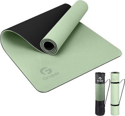Picture of Gruper Yoga Mat Non Slip, Eco Friendly Fitness Exercise Mat with Carrying Strap,Pro Yoga Mats for Women,Workout Mats for Home, Pilates and Floor Exercises