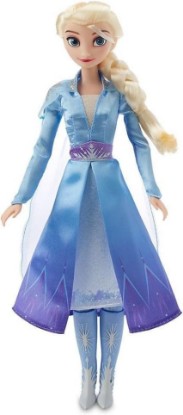 Picture of Disney Store Official Singing Doll Collection - Elsa - Fashion Doll with Satin Costume, Organza Cape, and Braided Hair - Disney Princess Toys for Girls