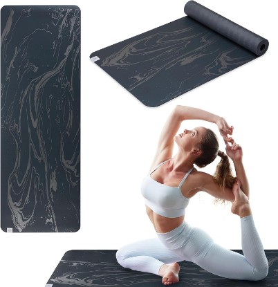 Picture of Gaiam Dry-Grip Yoga Mat, Non-Slip, Hot Yoga | Sweat-resistant dry-grip surface stays non-slip even in hot yoga. Cushioned support for floor workouts.