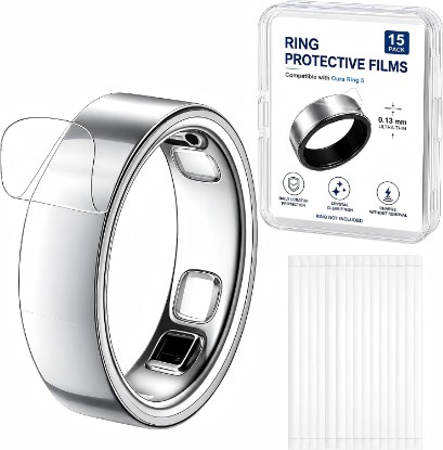 Picture of 15-Pack Oura Ring 5 Protector, Clear TPU Film for Scratch Protection, 11 | 0.13mm Ultra Thin Invisible Protective Film, Compatible with Oura Ring 5, Charge Without Removing, Easy Installation