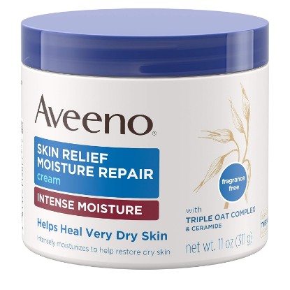 Picture of Aveeno Skin Relief Intense Moisture Repair Cream with Triple Oat Complex, Ceramide & Rich Emollients, Steroid- & Fragrance-Free Moisturizing Body Cream for Extra-Dry Skin, 11 oz ( Pack of 12)