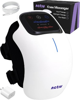 Picture of Activ Knee Massager for Heat and Red Light Therapy, 6-in-1 Functionality, Pain Relief, Relax Tight Muscles, Includes Adapter, Adjustable Straps, Portable