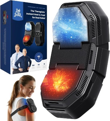 Picture of BOB AND BRAD ThermArmor 3-in-1 Electric Ice Pack, Heat, Cold & Contrast | 45° Hinged Plates for Knee, Shoulder and Elbow, Cordless Heat, Cold and Contrast Modes, Reusable, FSA-HSA Eligible Global Recycled Standard