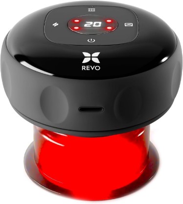 Picture of REVO The Original 4-in-1 Smart Cupping Massager with LED Light, Heat, Dynamic Suction & Vibration Massage, Portable Cordless Rechargeable Cupping Device for Body- 1 Pack