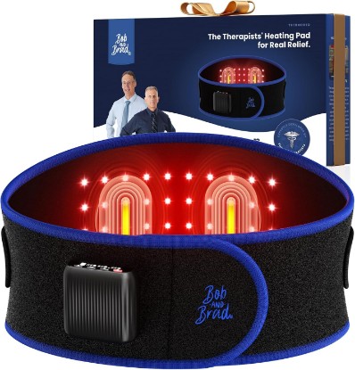 Picture of BOB AND BRAD ThermoRed Heating Pad Belt Massager for Lower Back Red Light | FSA Cordless Wearable Near Infrared Heat & Red Light Lumbar Back Wrap with Adjustable Vibration HSA Eligible, Gift for Family Global Recycled Standard ClimatePartner certified