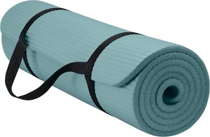 Picture of Gaiam Thick Yoga Mat, Exercise & Fitness Mat with Easy-Cinch Carrying Strap | Non-Slip NBR Foam | Joint Cushioning | Yoga, Pilates, Fitness & Floor Workouts | 72"L x 24"W