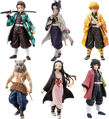 Picture of 6Pcs Demon Anime Figures Set, Slayer Characters for Anime Fans and Kids (Standing Pose)