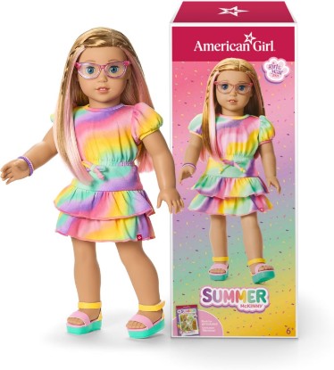 Picture of American Girl Summer McKinny Girl of the Year 2025 18-inch Doll and Journal, with Strawberry-Blonde Hair and Blue Eyes, Ages 6+