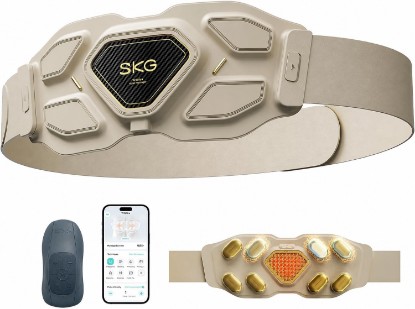 Picture of SKG W9 Ultra FSA 2.0 Lower Back Massager for Strain Relief Deep Tissue | HSA Adjustable Cordless Heating Pad Infrared Vibrating Back Massager with Titanium Massage Head ClimatePartner certified