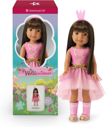 Picture of American Girl WellieWishers 14.5-inch Ashlyn Doll with Pink Leotard, Glitter Skirt, Headband, and Boots, For Ages 4+