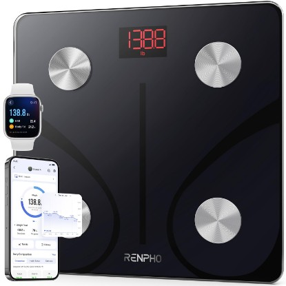 Picture of RENPHO Smart Scale for Body Weight, BMI & Body Fat, 13 Metrics, Elis 1 | Bathroom Digital Bluetooth Scale with 400lbs Capacity, Syncs with Fitness Apps, Accurate for Weight Loss, Fitness, Home Use Global Recycled Standard