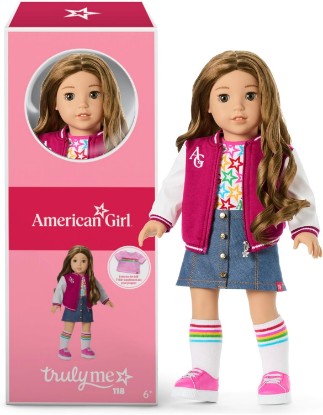 Picture of American Girl Truly Me 18-inch Doll #118 with Hazel Eyes, Wavy Dark-Brown Hair with Highlights, Tan Skin, for Ages 6+