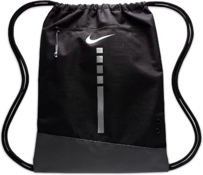Picture of Nike Hoops Elite Drawstring Bag (17L) DX9790-010 (BLACK/IRON GREY/METALLIC SILVER), Size ONE