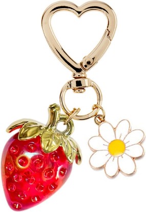 Picture of Agromusk Cute Strawberry Keychain Heart Bag Charm Purse Accessories Decor for Women