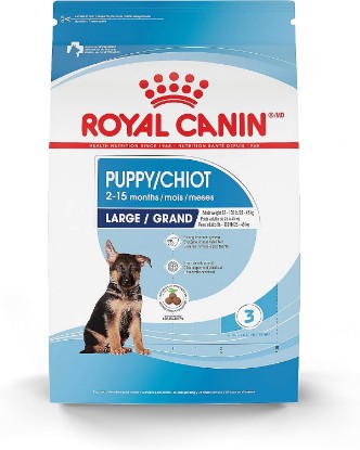 Picture of ROYAL CANIN Size Health Nutrition Large Puppy Dry Dog Food, 40 lb Bag | Growth And Development, Immune & Digestive Support, For Puppies 56-100 lb, Crunchy Kibble, Developed by Veterinarians