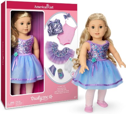 Picture of American Girl Truly Me #125 Doll & Dance All Day Set, with Hazel Eyes, Curly Blonde Hair, Light Skin, Ages 6+