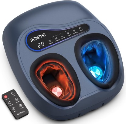 Picture of RENPHO Thermacool 2-in-1 FSA Foot Massager with Heat & Cold, HSA Eligible | Cooling Therapy, Premium Foot Massager with 5 Compression & 3 Kneading, Countdown Timer Panel, Remote, Fits up to Size 13 Global Recycled Standard