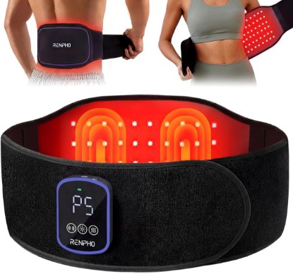 Picture of RENPHO Cordless Heating Pad for Back, FSA Eligible Red Light Therapy Belt | FSA Eligible Items Only List HSA Birthday Day Gifts for Men Women, Back Massager Support Lower Back Body, Sweatproof TPU Global Recycled Standard