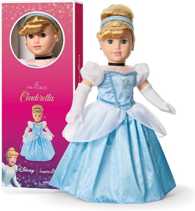 Picture of American Girl Disney, Princess Cinderella, 18-inch Doll, Blonde Hair, Blue Eyes, Includes Accessories, Ages 6+
