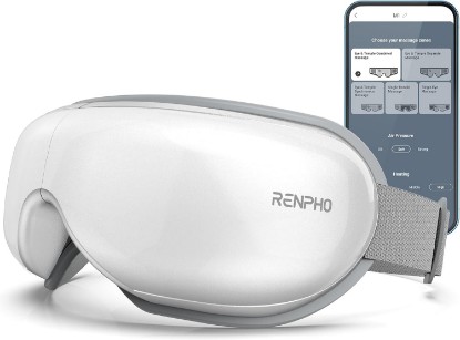 Picture of RENPHO Eyeris Smart Eye Massager with App Control, Eye Mask with Heat | Wireless Music for Dry Eyes and Head Tension, App-Controlled Eye Massager, Gift for Women and Men, FSA Eligible HSA Global Recycled Standard