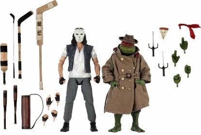 Picture of NECA Teenage Mutant Ninja Turtles (1990 Movie) - 7” Scale Action Figure - Casey Jones & Raphael in Disguise 2 Pack (WM Exclusive)