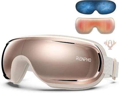 Picture of RENPHO Eyeris 3 Eye Massager with Heat and Cooling, Massaging Eye Mask | Voice Control, Vibration & Compression Massager for Dry Eyes & Head Tension, FSA Eligible HSA, Gifts for Women & Men Global Recycled Standard