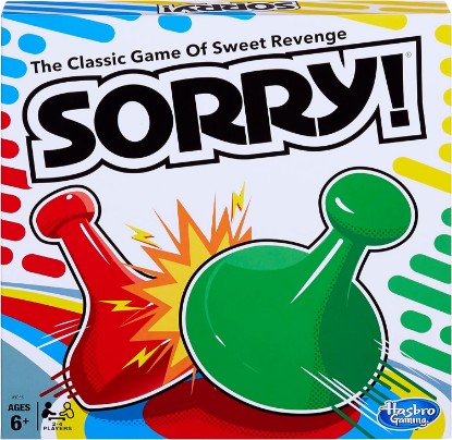Picture of Sorry! Board Game for Kids Ages 6 and Up; Classic Hasbro Board Game; Each Player Gets 4 Pawns; Family Game