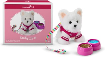 Picture of American Girl Truly Me 18-inch Doll Accessories, AG Star Squad Puppy & Accessories, Coconut Chip, for Ages 6+