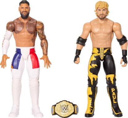 Picture of Mattel WWE Main Event Showdown Jey USO & Logan Paul Action Figures | Series #27 Jey Uso vs Logan Paul Collectible Set, 6-inch​ Action Figures with accessory