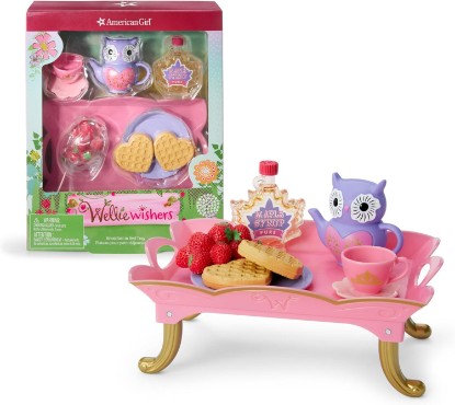 Picture of American Girl WellieWishers 14.5-inch Doll Breakfast in Bed Tray Playset with Tea Set and Breakfast Food, For Ages 4+
