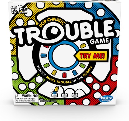 Picture of Hasbro Gaming Trouble Board Game for Kids Ages 5 and Up 2-4 Players