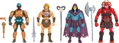 Picture of Masters of the Universe Action Figure Toy 4 Pack, He-Man, Skeletor, Man-at-Arms, and Exclusive Goat Man, 5.5 Inch 2026 Movie Accurate, 14 Posable Joints (Amazon Exclusive)