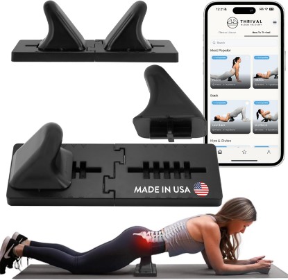 Picture of Thrival Wave, Adjustable Psoas Muscle Release Tool, Carbon Black | Fully Adjustable, Thrival App Compatible, Trigger Point Relief
