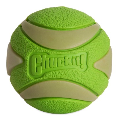 Picture of Chuckit! Max Glow Ultra Squeaker Ball, Medium, 1 Pack | Measures 2.5 In Diameter, for Breeds 20-60 lbs