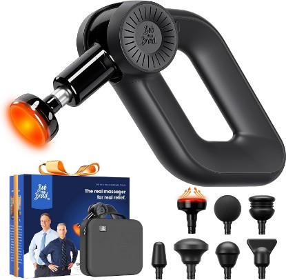 Picture of BOB AND BRAD D6 Pro Plus Massage Gun with Heat, Deep Tissue Percussion with 16mm Amplitude, Professional Muscle Massager Gun for Athletes, Quiet Electric Handheld Massager Global Recycled Standard ClimatePartner certified