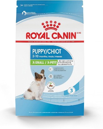 Picture of ROYAL CANIN X-Small Puppy Dry Dog Food, 3 lb Bag | Growth And Development, Immune & Digestive Support, For Puppies, Crunchy Kibble, Developed by Veterinarians